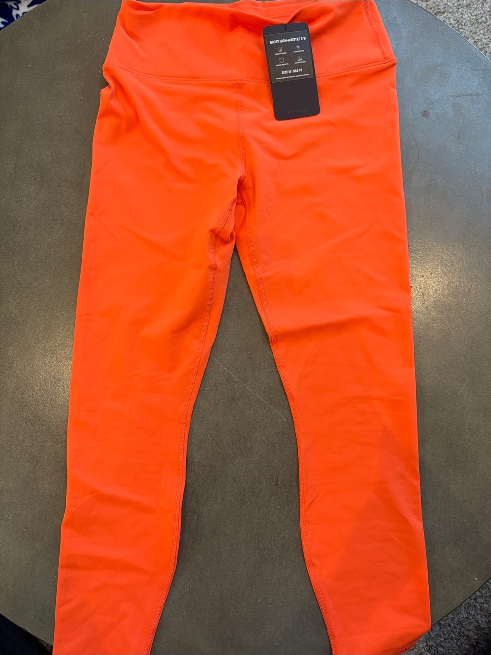 Fabletics boost high-waisted 7/8 legging in Passion Orange